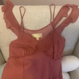 Anthropology-Dark rose vacation dress